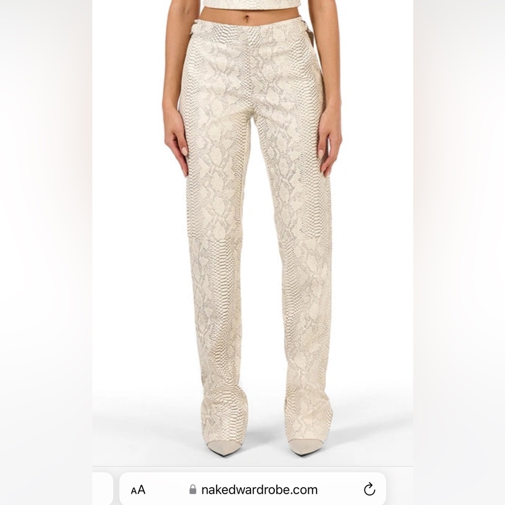 NWT Naked wardrobe Cream Snake Pant